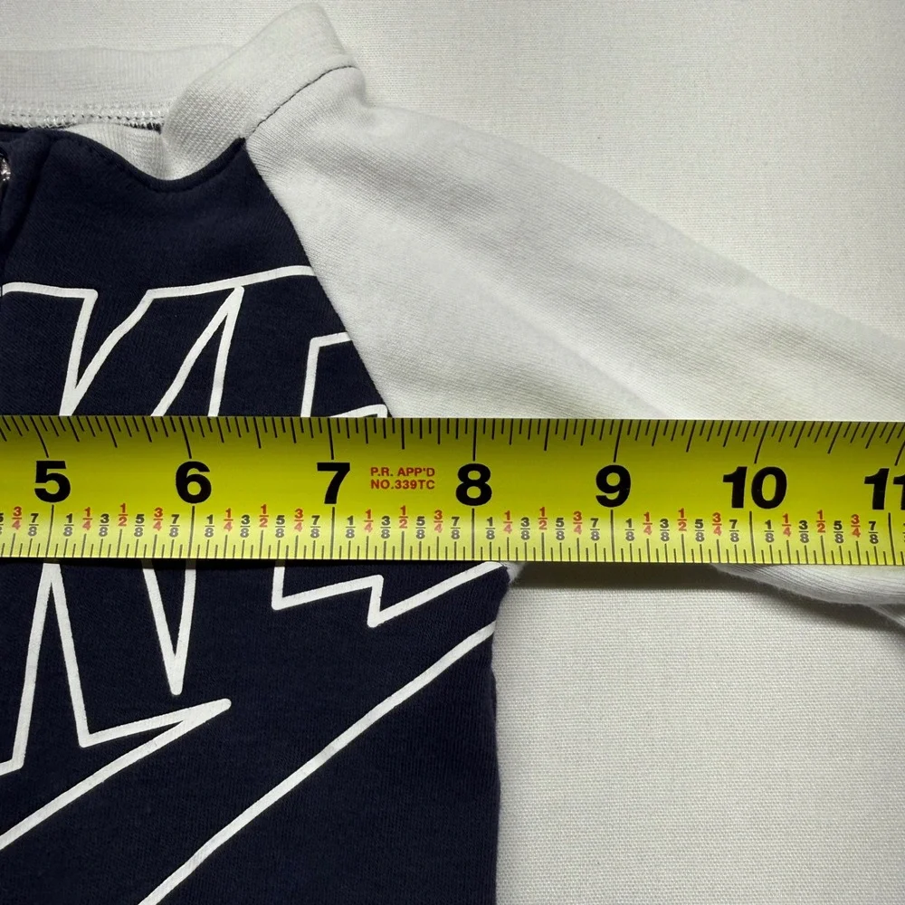 Nike Baby Footed Sleeper 6M Navy White Logo Zip Cotton One‎ Piece Pajamas